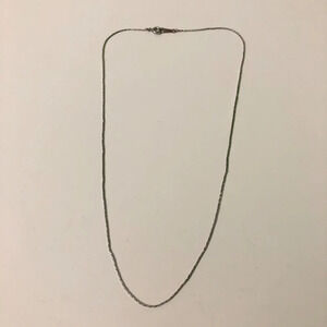 Thin Chain Necklace  Silver Tone Stamped 18KGP